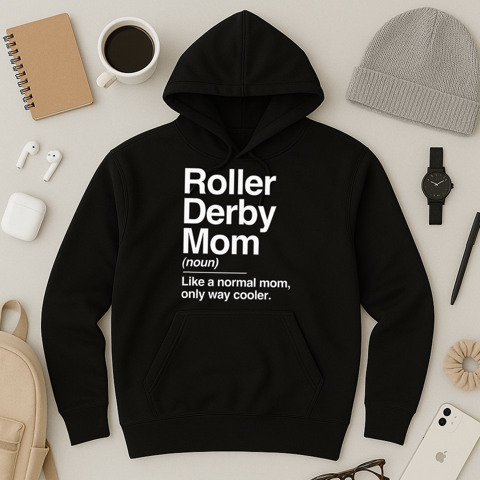Roller Derby Mom Definition Normal Only Cooler Sports Gift Hoodie