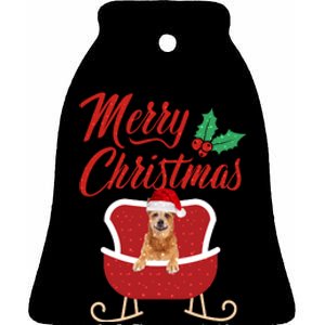 RedHeeler Dog Merry Christmas Design For The Holiday Season! Ceramic Bell Ornament