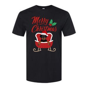 Rottweiler Dog Merry Christmas Design For The Holiday Season! Softstyle CVC T-Shirt