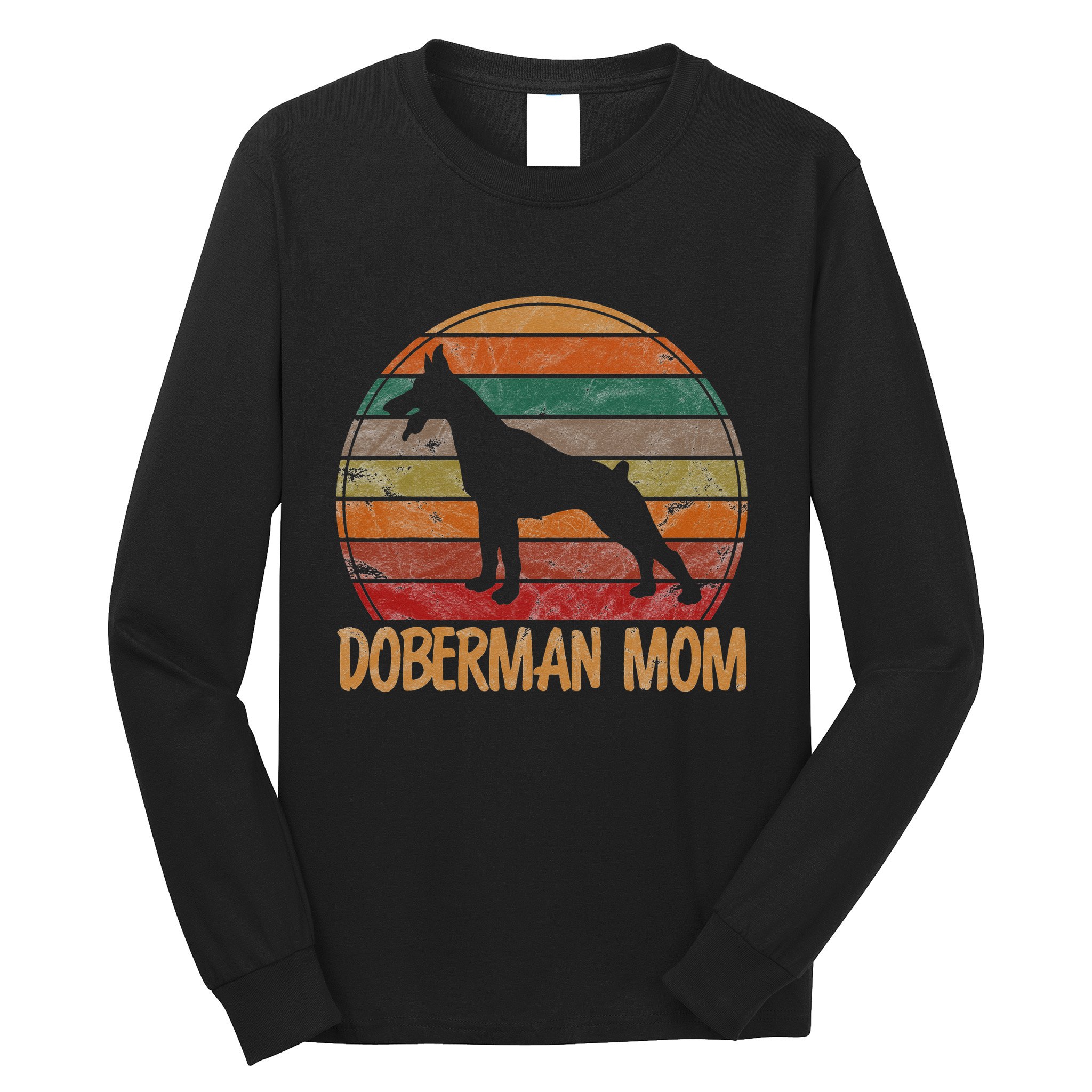 Retro Doberman Mom Gift Dog Mother Pet Pinschers Long Sleeve Shirt