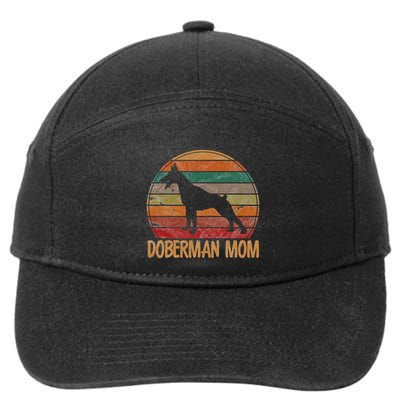 Retro Doberman Mom Gift Dog Mother Pet Pinschers 7-Panel Snapback Hat