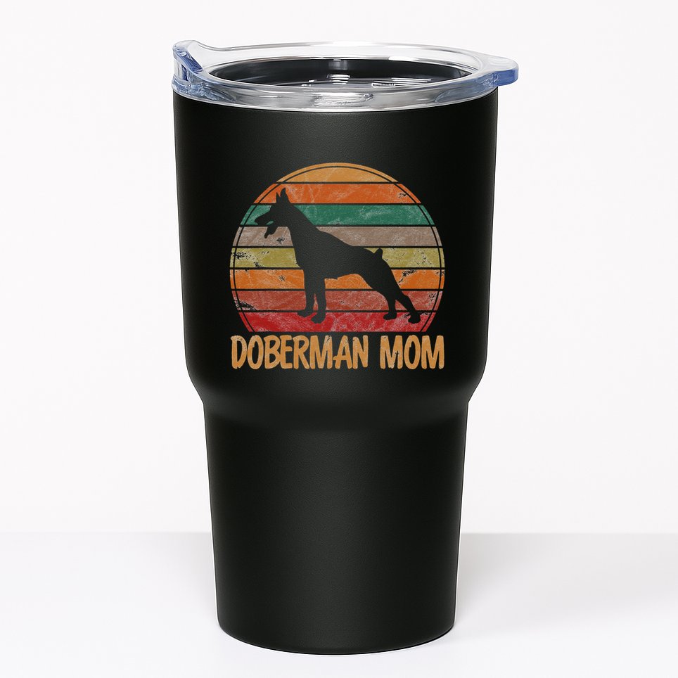 Retro Doberman Mom Gift Dog Mother Pet Pinschers Tumbler