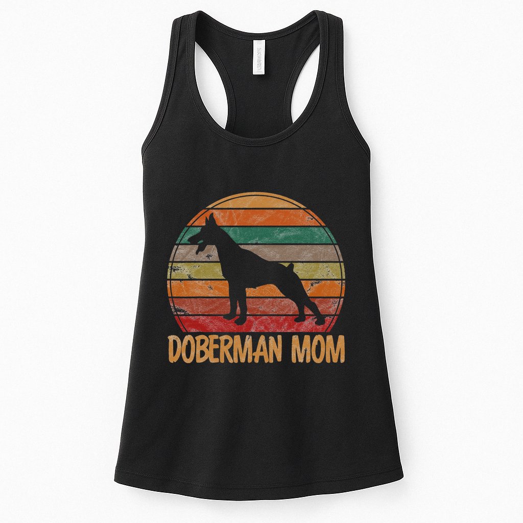 Retro Doberman Mom Gift Dog Mother Pet Pinschers Womens Tank Top