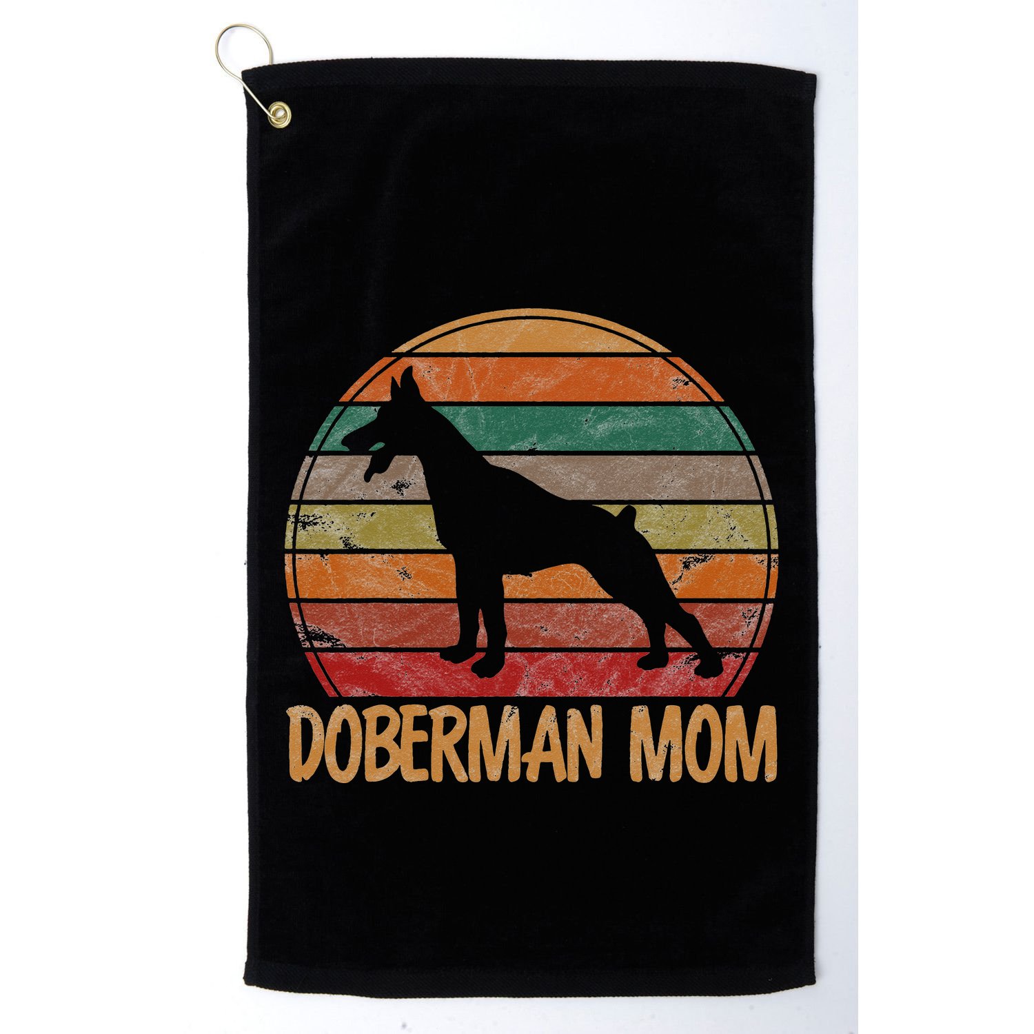 Retro Doberman Mom Gift Dog Mother Pet Pinschers Golf Towel