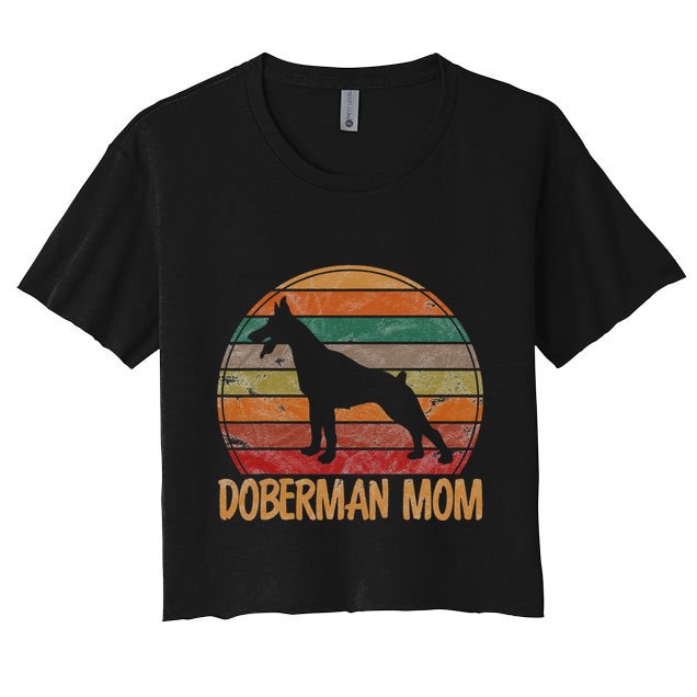 Retro Doberman Mom Gift Dog Mother Pet Pinschers Crop Top
