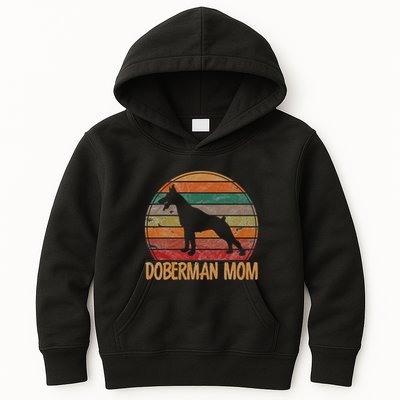 Retro Doberman Mom Gift Dog Mother Pet Pinschers Kids Hoodie