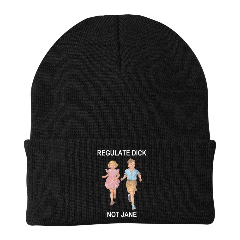 Regulate Dick Not Jane Vintage Funny Gift Beanie