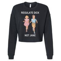 Regulate Dick Not Jane Vintage Funny Gift Cropped Pullover Crew