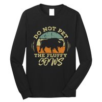 Retro Do Not Pet The Fluffy Cows Vintage Bison Buffalo Long Sleeve Shirt