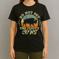 Retro Do Not Pet The Fluffy Cows Vintage Bison Buffalo T-Shirt