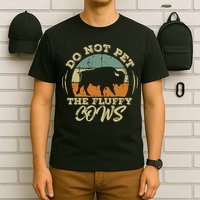 Retro Do Not Pet The Fluffy Cows Vintage Bison Buffalo T-Shirt