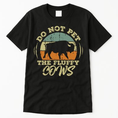 Retro Do Not Pet The Fluffy Cows Vintage Bison Buffalo Tall T-Shirt