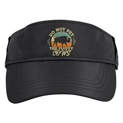 Retro Do Not Pet The Fluffy Cows Vintage Bison Buffalo Adult Drive Performance Visor