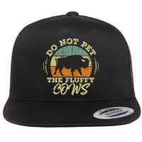 Retro Do Not Pet The Fluffy Cows Vintage Bison Buffalo Flatbill Hat