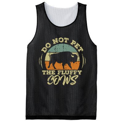 Retro Do Not Pet The Fluffy Cows Vintage Bison Buffalo Mesh Reversible Basketball Jersey Tank