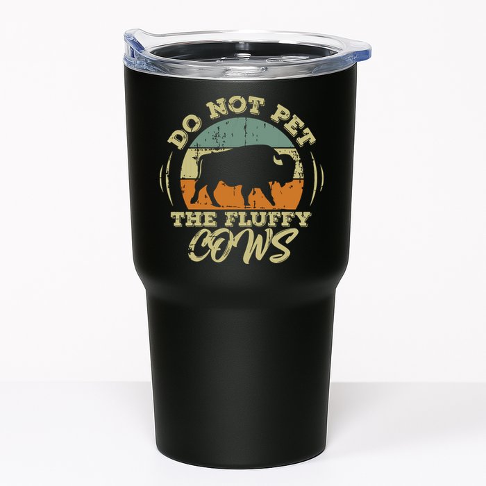Retro Do Not Pet The Fluffy Cows Vintage Bison Buffalo Tumbler