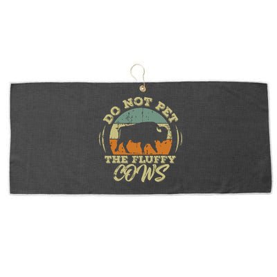 Retro Do Not Pet The Fluffy Cows Vintage Bison Buffalo Large Microfiber Waffle Golf Towel