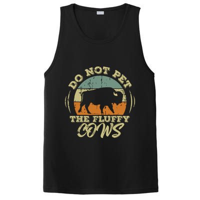 Retro Do Not Pet The Fluffy Cows Vintage Bison Buffalo PosiCharge Competitor Tank