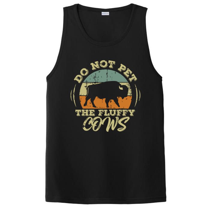 Retro Do Not Pet The Fluffy Cows Vintage Bison Buffalo PosiCharge Competitor Tank