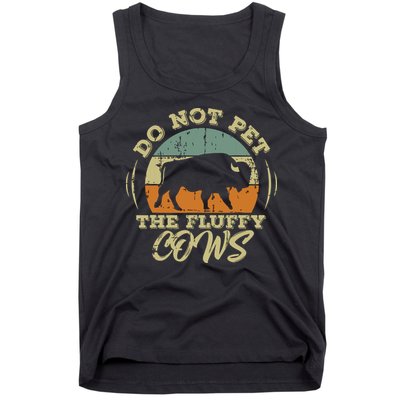 Retro Do Not Pet The Fluffy Cows Vintage Bison Buffalo Tank Top
