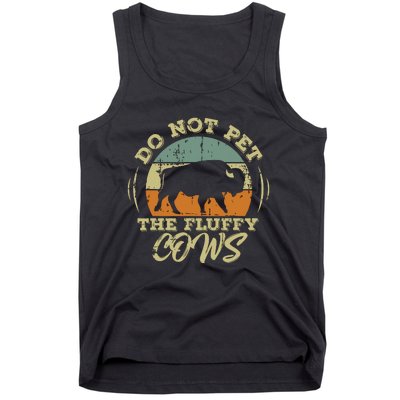 Retro Do Not Pet The Fluffy Cows Vintage Bison Buffalo Tank Top