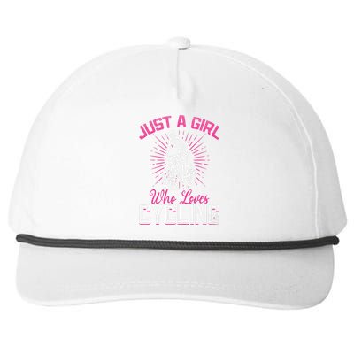 Racing Bike Girls Just A Girl Who Loves Cycling Cyclist Girl Snapback Five-Panel Rope Hat