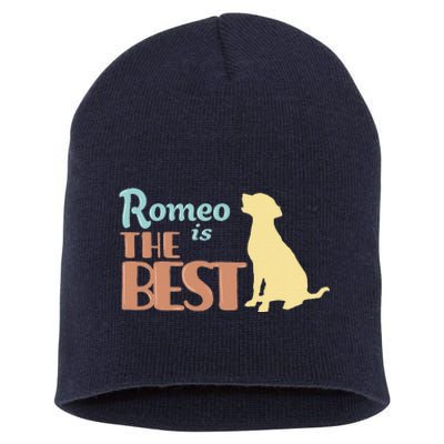 Romeo Dog Name Romeo Puppy Gift Short Acrylic Beanie