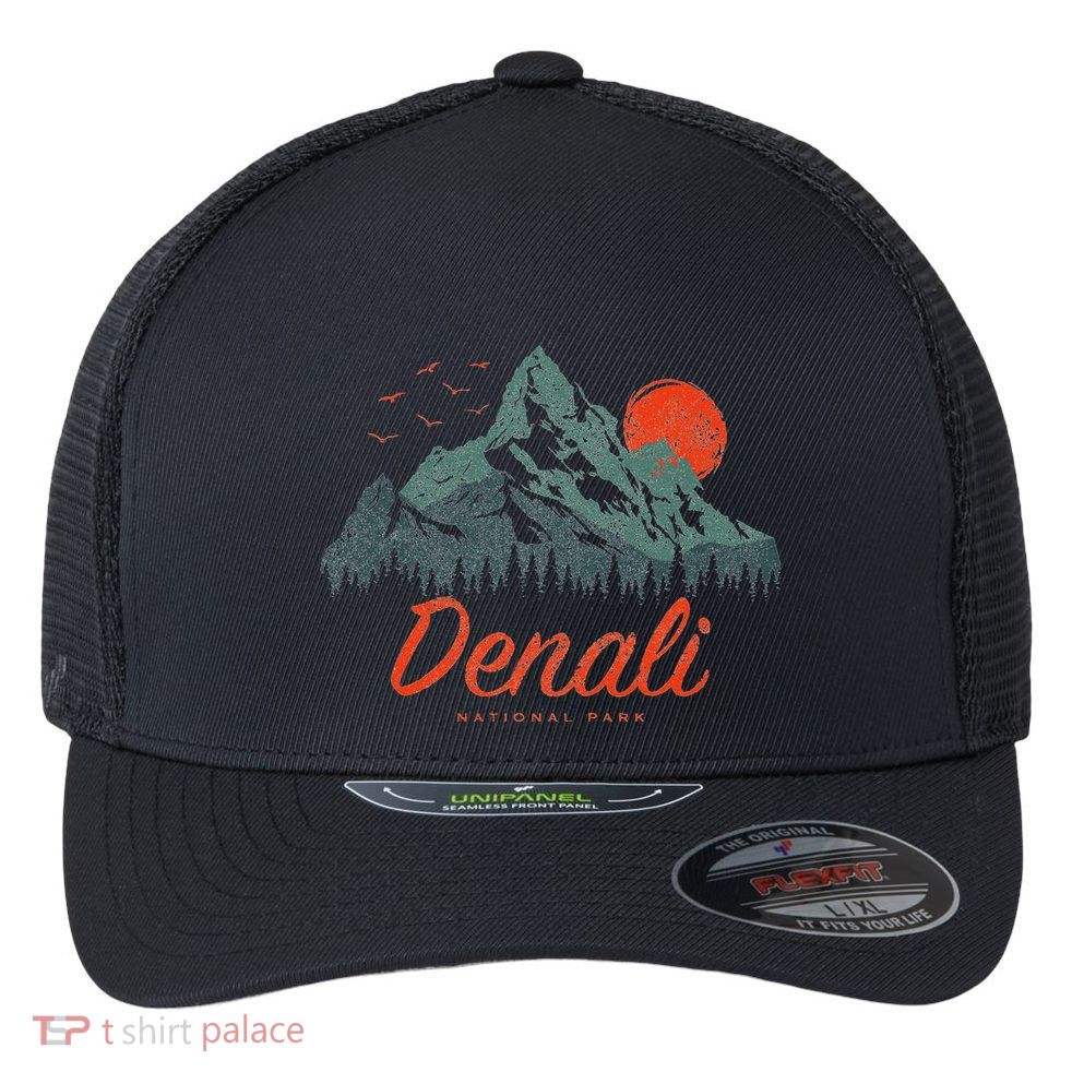 Retro Denali National Park Us Vintage Denali Flexfit Unipanel Trucker Cap