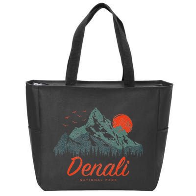 Retro Denali National Park Us Vintage Denali Zip Tote Bag