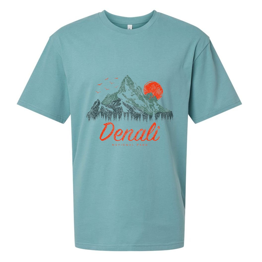 Retro Denali National Park Us Vintage Denali Sueded Cloud Jersey T-Shirt