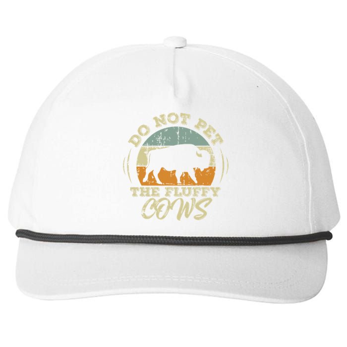 Retro Do Not Pet The Fluffy Cows Vintage Bison Buffalo Snapback Five-Panel Rope Hat