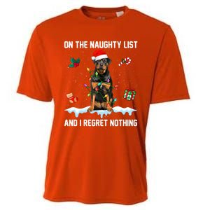 Rottweiler Dog Naughty List And I Regret Nothing Xmas Great Gift Cooling Performance Crew T-Shirt