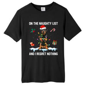 Rottweiler Dog Naughty List And I Regret Nothing Xmas Great Gift Tall Fusion ChromaSoft Performance T-Shirt