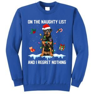 Rottweiler Dog Naughty List And I Regret Nothing Xmas Great Gift Sweatshirt