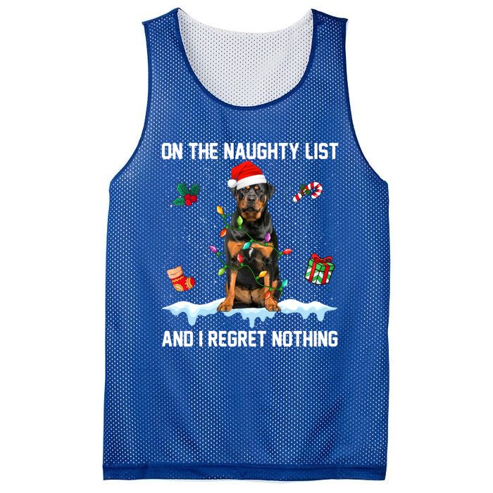 Rottweiler Dog Naughty List And I Regret Nothing Xmas Great Gift Mesh Reversible Basketball Jersey Tank