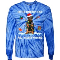 Rottweiler Dog Naughty List And I Regret Nothing Xmas Great Gift Tie-Dye Long Sleeve Shirt