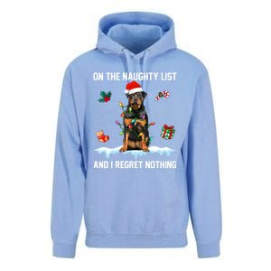 Rottweiler Dog Naughty List And I Regret Nothing Xmas Great Gift Unisex Surf Hoodie