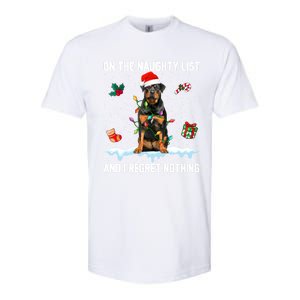 Rottweiler Dog Naughty List And I Regret Nothing Xmas Great Gift Softstyle CVC T-Shirt