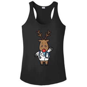 Reindeer Doctor Nurse Stethoscope Medical Christmas Gift Ladies PosiCharge Competitor Racerback Tank