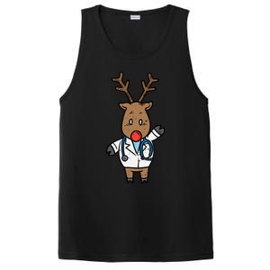 Reindeer Doctor Nurse Stethoscope Medical Christmas Gift PosiCharge Competitor Tank