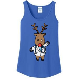 Reindeer Doctor Nurse Stethoscope Medical Christmas Gift Ladies Essential Tank