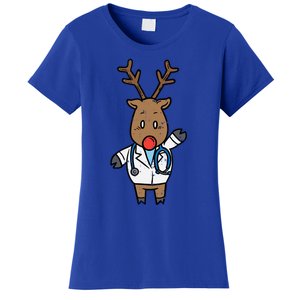 Reindeer Doctor Nurse Stethoscope Medical Christmas Gift Women's T-Shirt