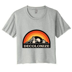 Retro Decolonize Native American Social Justice Civil Rights Women's Crop Top Tee