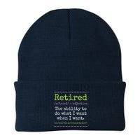 Retired Definition Not My Problem Anymore Retirement Knit Cap Winter Beanie