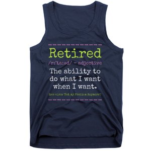 Retired Definition Not My Problem Anymore Retirement Tank Top