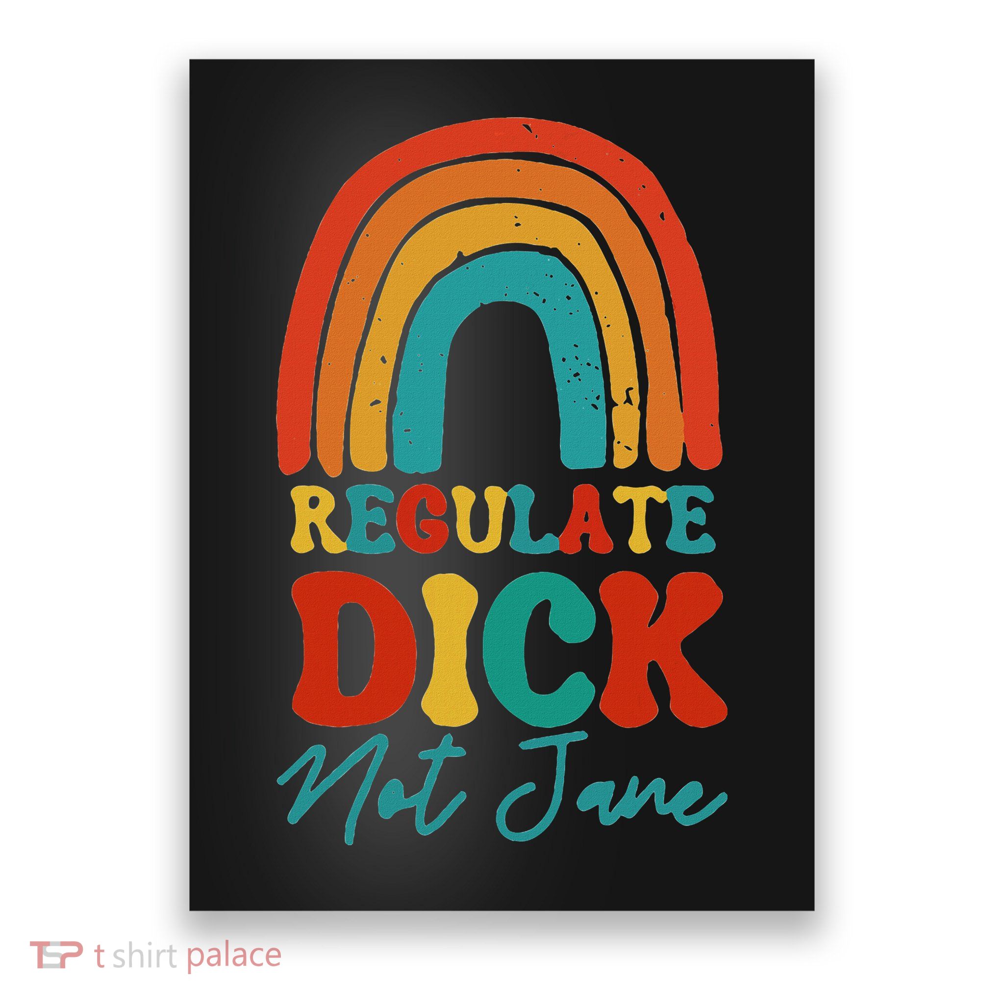 Regulate Dick Not Jane Choice Retro Rainbow Poster