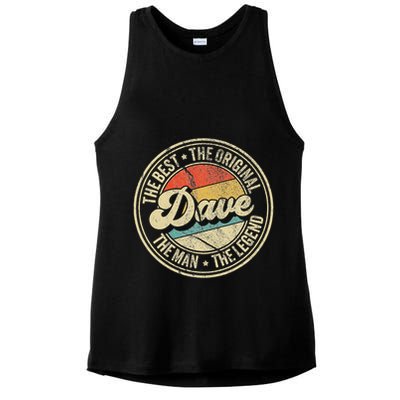 Retro Dave Name Saying For Men Funny Dave Ladies PosiCharge Tri-Blend Wicking Tank