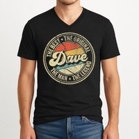 Retro Dave Name Saying For Men Funny Dave V-Neck T-Shirt