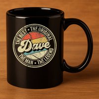 Retro Dave Name Saying For Men Funny Dave 11oz C Handle Ceramic Mug