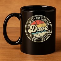 Retro Dave Name Saying For Men Funny Dave 11oz C Handle Ceramic Mug